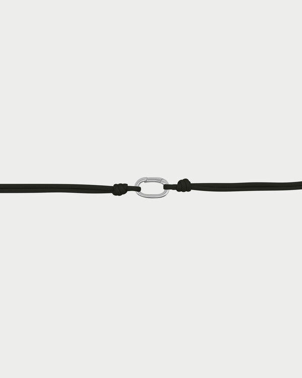 Soft cord choker oval base rhodium