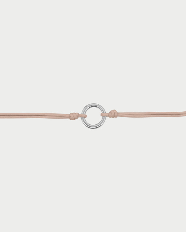 Soft cord choker Circle base rhodium