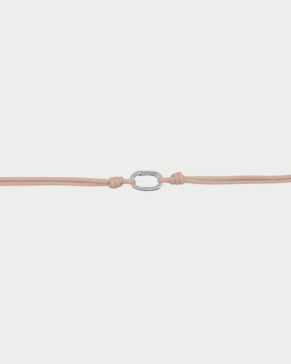Soft cord choker oval base rhodium