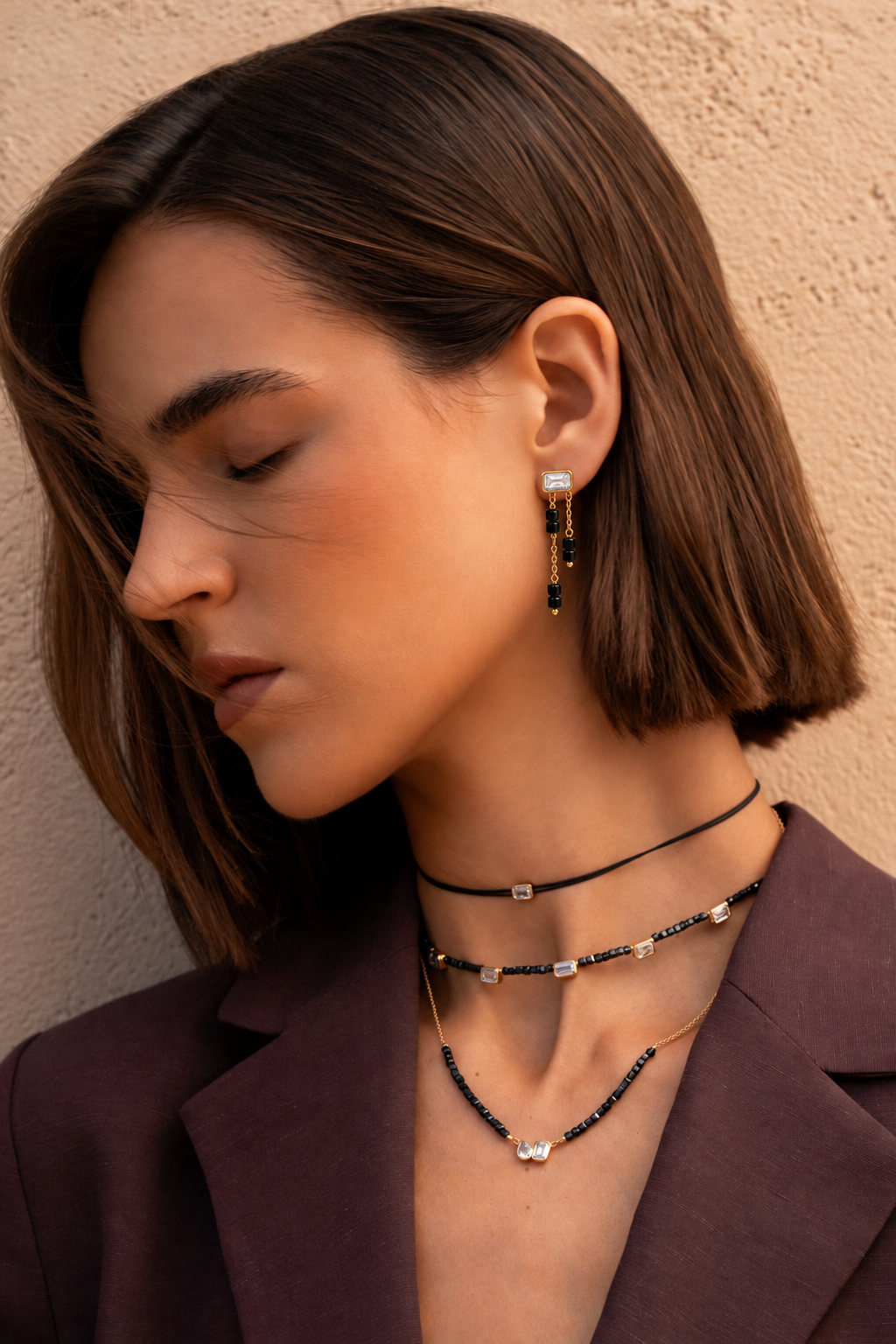 Pendientes colgantes con corte esmeralda