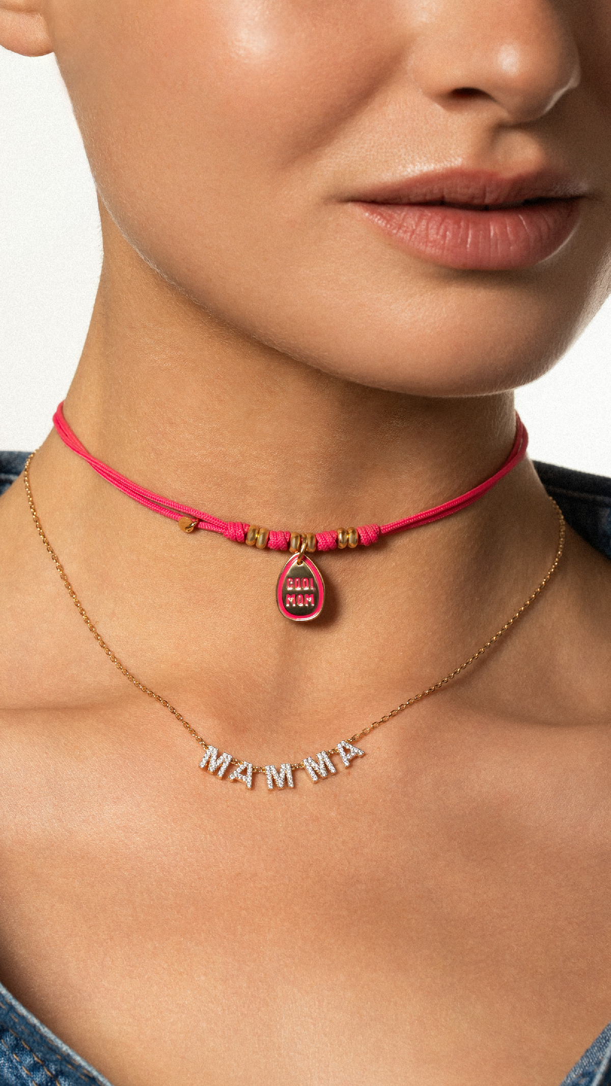 Girocollo COOL MUM con Rondelle Fucsia