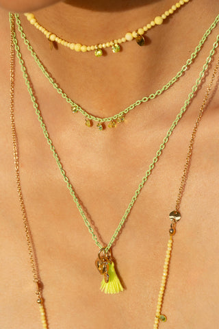 Fluorescent Yellow Tassel Charm