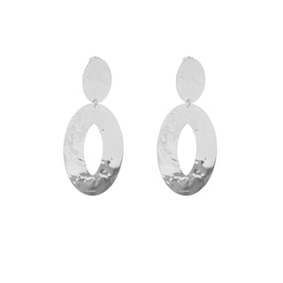 Oval Stud Earrings Double Subject