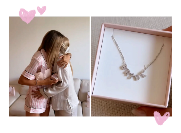 abbracci, gioia e gioielli personalizzati all'addio al nubilato di Giovanna Goglino con le amiche