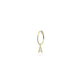 Mono mini hoop letter earring - ORO18KT