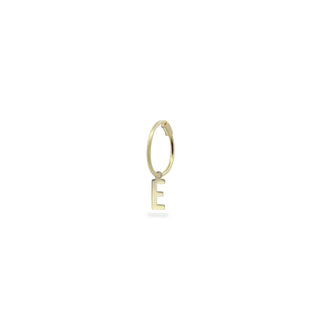 Mono-orecchino cerchio mini hoop lettera - ORO18KT