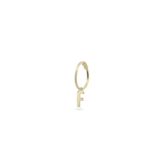 Mono-orecchino cerchio mini hoop lettera - ORO18KT