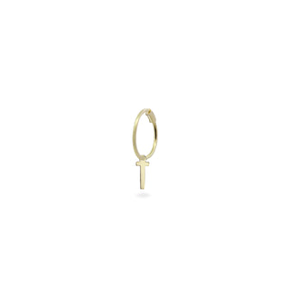 Mono-orecchino cerchio mini hoop lettera - ORO18KT