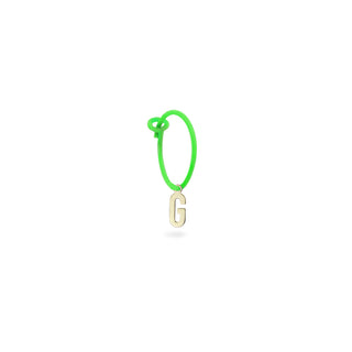 Mono-orecchino lettera hoop verde fluo - ORO18KT