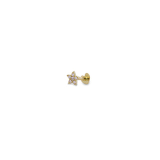 Piercing Helix Star and Lab Grown Diamonds - ORO18KT