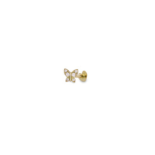 Piercing Helix Farfalla e Diamanti Lab Grown - ORO18KT