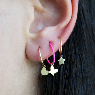 Mono mini hoop star earring - ORO18KT