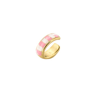 Earcuff - Smalto righe rosa