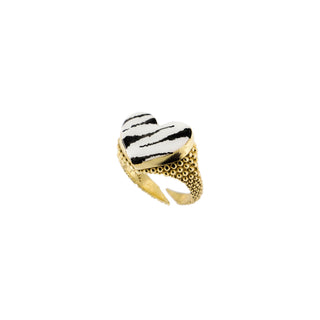 Chevalier Heart Ring - Zebra Print