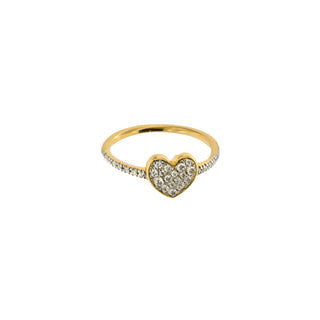 White Zircons Ring - Heart