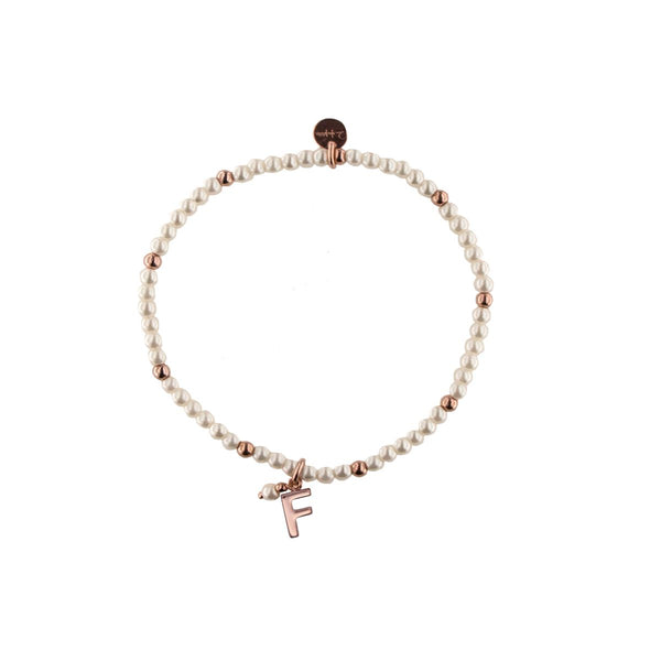 Pulsera elástica con perlas y bolitas - LETRA