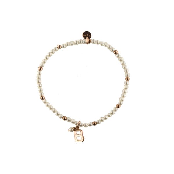 Pulsera elástica con perlas y bolitas - LETRA