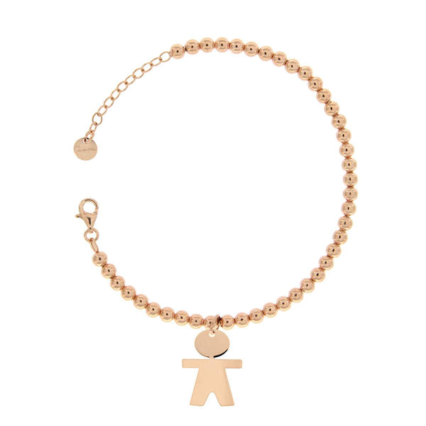 Bracciale Pallini e Moschettone con Ciondolo Bimbo