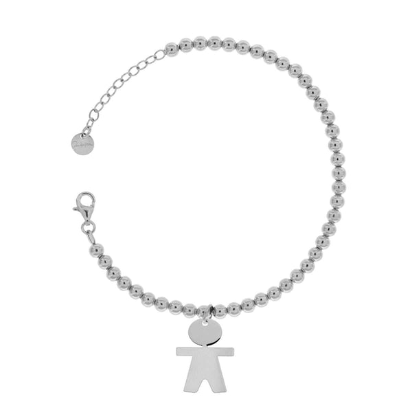 Bracciale Pallini e Moschettone con Ciondolo Bimbo