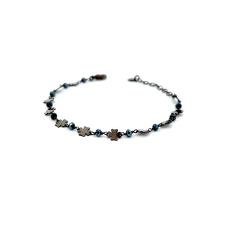 Black Four-Leaf Clover Bracelet