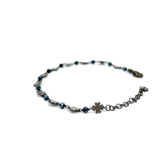 Black Four-Leaf Clover Bracelet