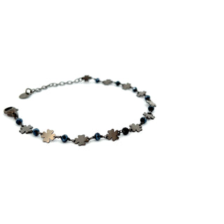 Black Four-Leaf Clover Bracelet