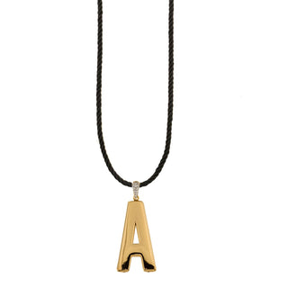 TORCHON CORD NECKLACE ELECTROFORMED LETTER - GO BIG