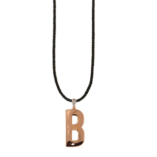 TORCHON CORD NECKLACE ELECTROFORMED LETTER - GO BIG