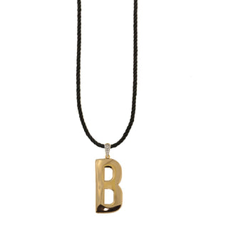 TORCHON CORD NECKLACE ELECTROFORMED LETTER - GO BIG