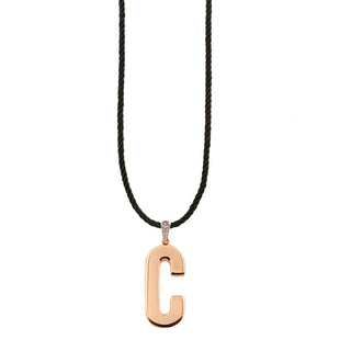 TORCHON CORD NECKLACE ELECTROFORMED LETTER - GO BIG