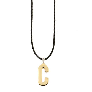 TORCHON CORD NECKLACE ELECTROFORMED LETTER - GO BIG