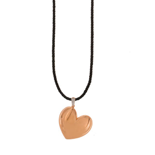 Torchon cord necklace Electroformed Heart - GO BIG