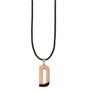 TORCHON CORD NECKLACE ELECTROFORMED LETTER - GO BIG