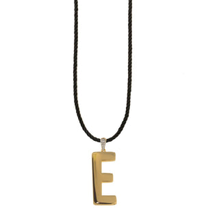 TORCHON CORD NECKLACE ELECTROFORMED LETTER - GO BIG