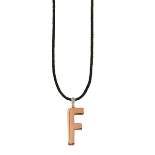 TORCHON CORD NECKLACE ELECTROFORMED LETTER - GO BIG