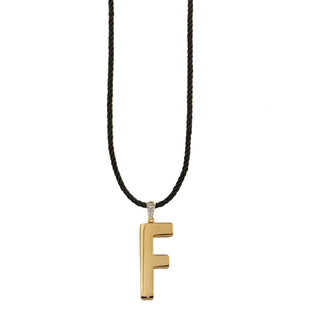 TORCHON CORD NECKLACE ELECTROFORMED LETTER - GO BIG