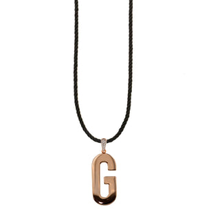 TORCHON CORD NECKLACE ELECTROFORMED LETTER - GO BIG