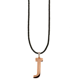 TORCHON CORD NECKLACE ELECTROFORMED LETTER - GO BIG