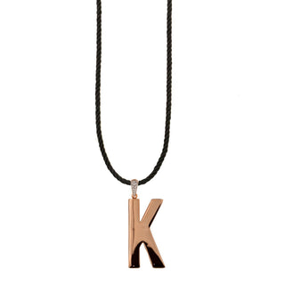 TORCHON CORD NECKLACE ELECTROFORMED LETTER - GO BIG