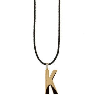 TORCHON CORD NECKLACE ELECTROFORMED LETTER - GO BIG