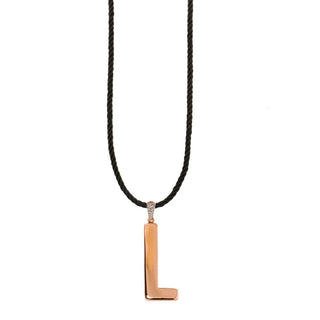 TORCHON CORD NECKLACE ELECTROFORMED LETTER - GO BIG