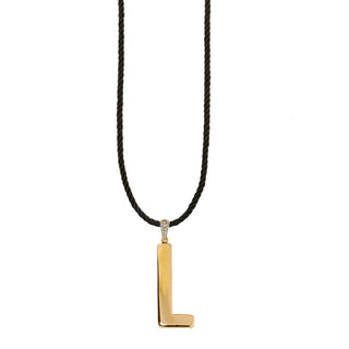 TORCHON CORD NECKLACE ELECTROFORMED LETTER - GO BIG