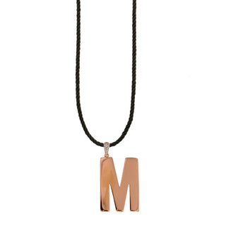 TORCHON CORD NECKLACE ELECTROFORMED LETTER - GO BIG