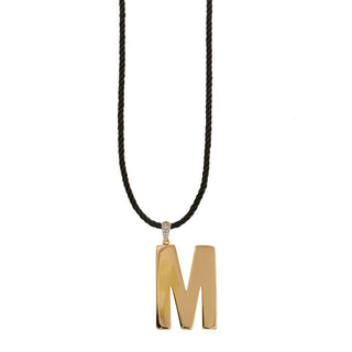 TORCHON CORD NECKLACE ELECTROFORMED LETTER - GO BIG