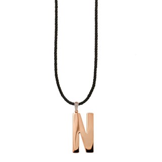 TORCHON CORD NECKLACE ELECTROFORMED LETTER - GO BIG