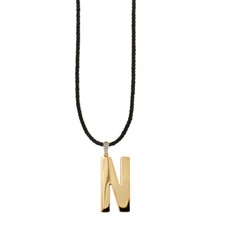 TORCHON CORD NECKLACE ELECTROFORMED LETTER - GO BIG