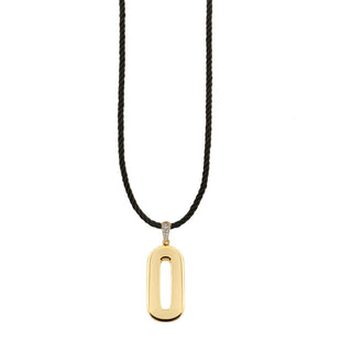 TORCHON CORD NECKLACE ELECTROFORMED LETTER - GO BIG