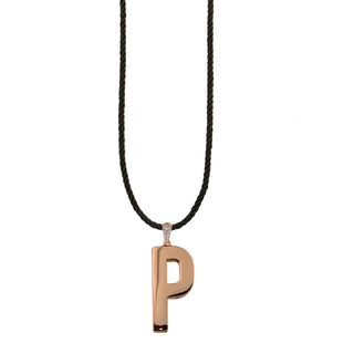 TORCHON CORD NECKLACE ELECTROFORMED LETTER - GO BIG