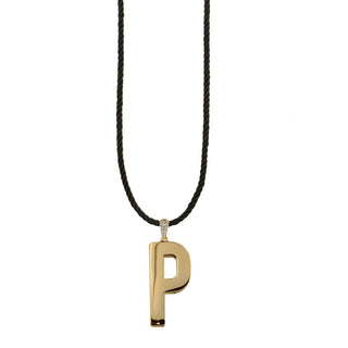 TORCHON CORD NECKLACE ELECTROFORMED LETTER - GO BIG