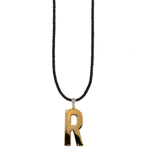 TORCHON CORD NECKLACE ELECTROFORMED LETTER - GO BIG